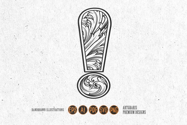 Luxurious accent ornamental exclamation mark illustration example image 1