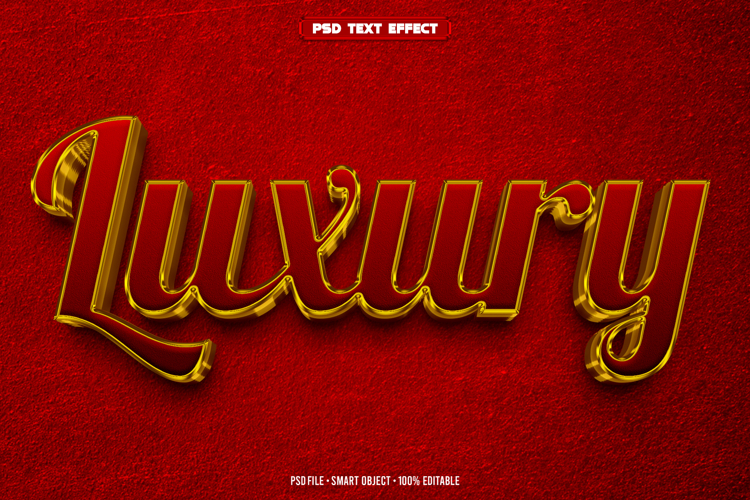 Luxury 3D editable text effect