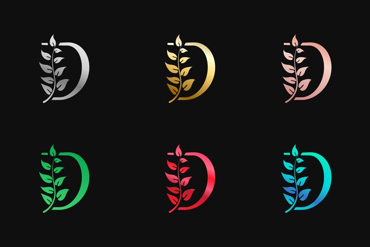 Letter D with multi colors letter mark logos example image 1