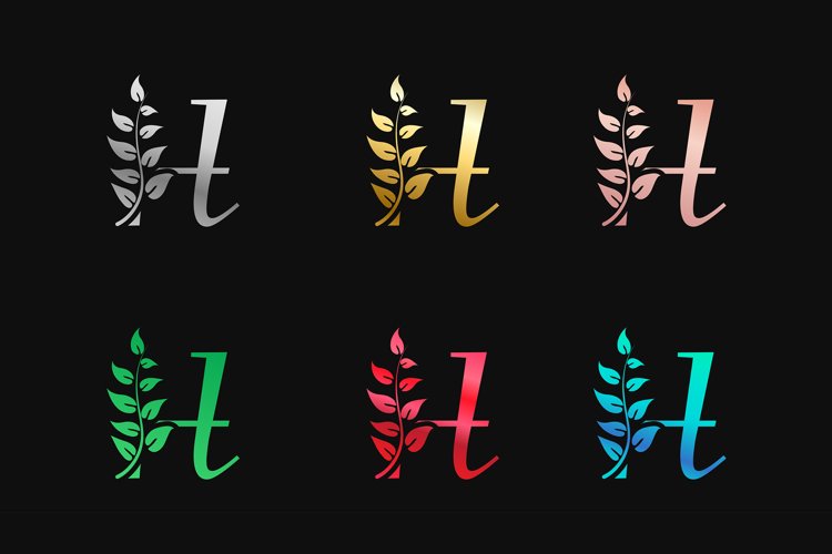 Letter H with multi colors letter mark logos example image 1