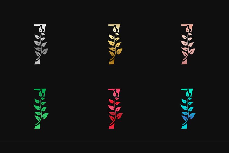 Letter I with multi colors letter mark logos example image 1