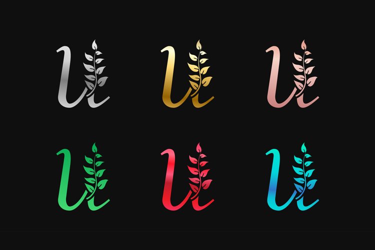 Letter U with multi colors letter mark logos example image 1
