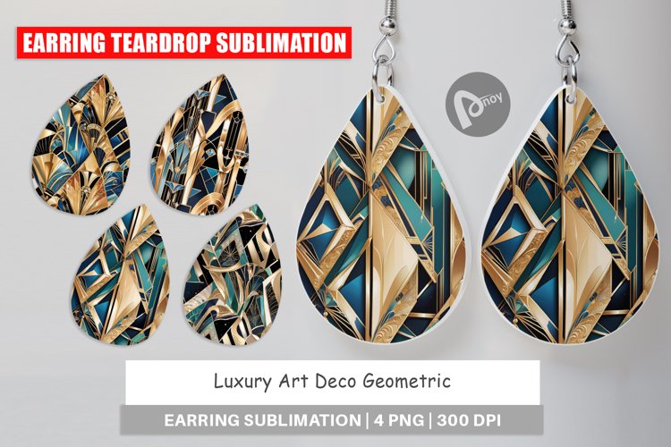 Earring Teardrop Luxury Art Deco Geometric