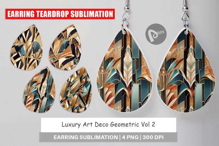Earring Teardrop Luxury Art Deco Geometric