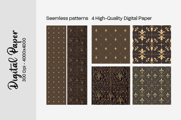 Black And Gold Digital Paper Image 24