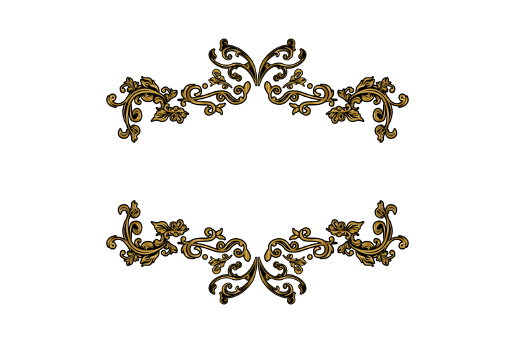 Luxury elegant floral frame ornament decorative element clip