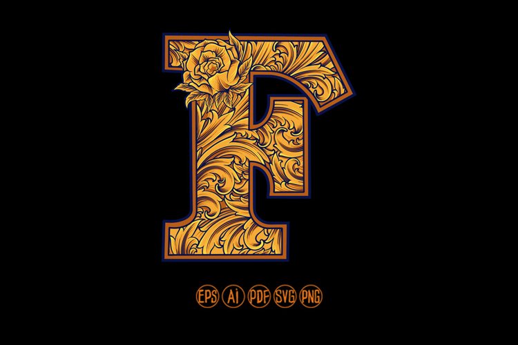 Luxury F lettering classic monogram logo example image 1