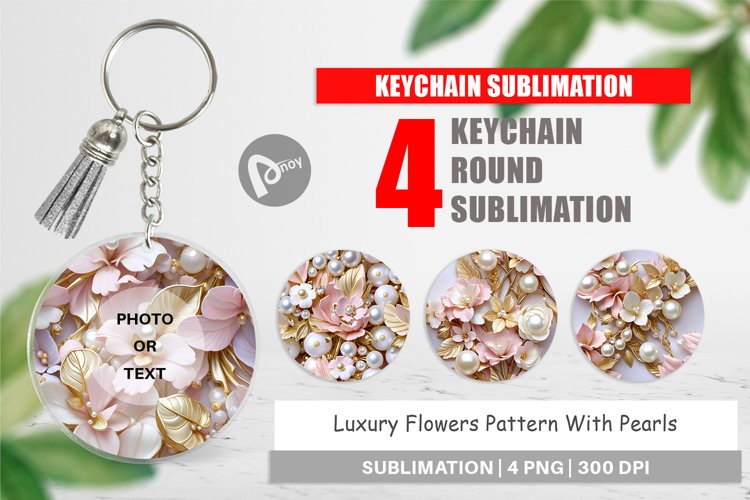 Keychain Luxury Flowers Pattern