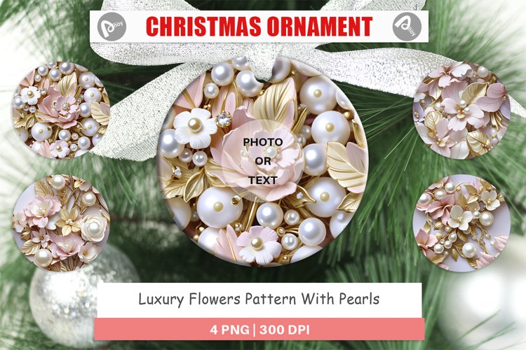 Christmas Ornaments Luxury Flowers Pattern