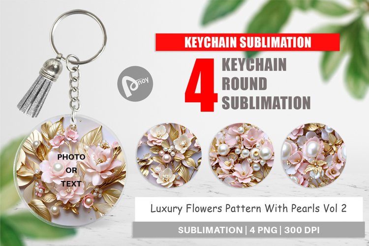 Keychain Luxury Flowers Pattern