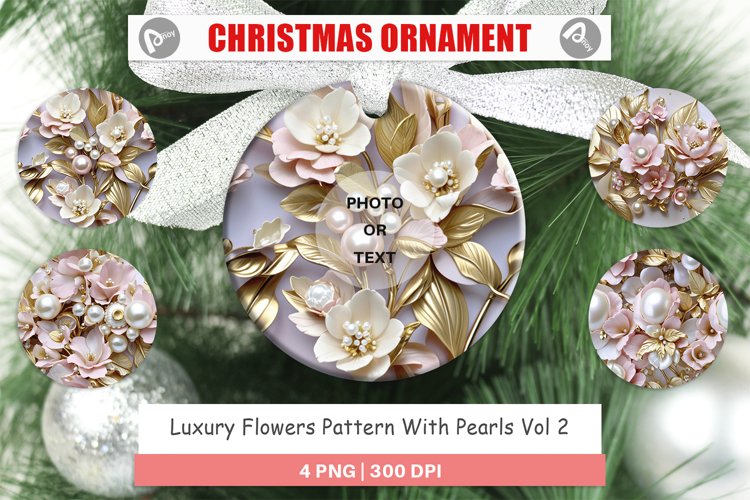 Christmas Ornaments Luxury Flowers Pattern