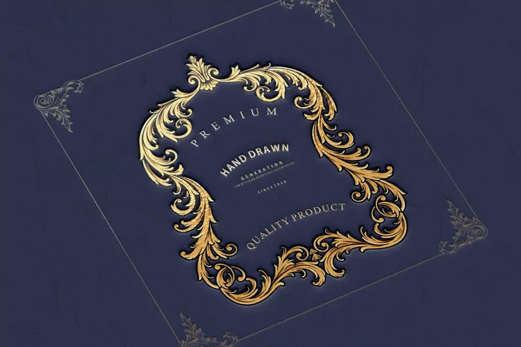 Luxury frame vintage hand drawn Ornament Decorations