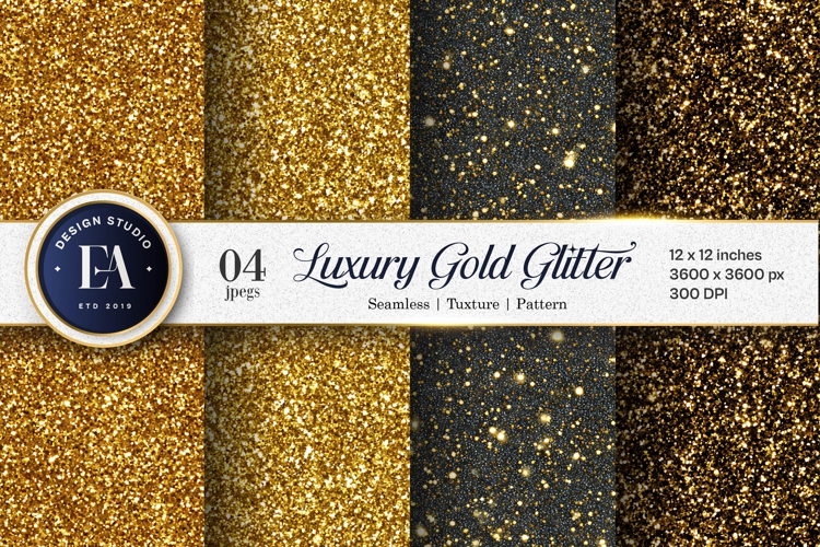 Golden Shimmer Sparkle Pattern Chic Seamless Digital Paper