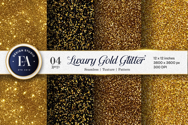 Golden Shimmer Sparkle Pattern Chic Seamless Digital Paper