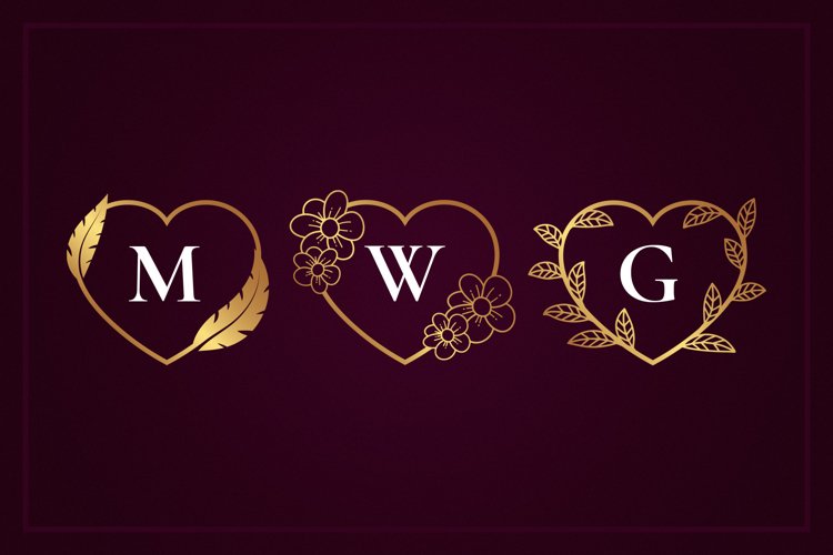 Luxury Gold Monogram Hearts