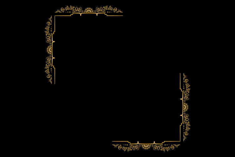 Luxury gold vintage floral divider frame art ornament vector
