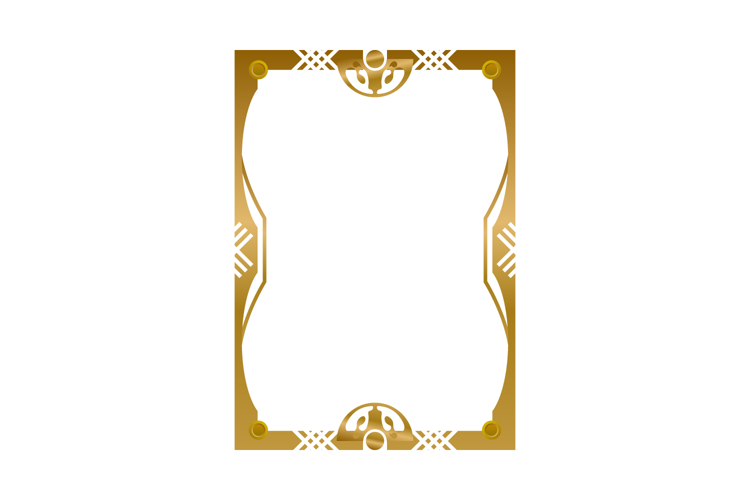 Luxury golden ornamental frame decoration on transparent