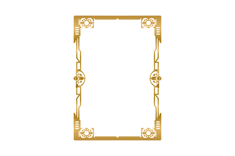 Luxury golden ornamental frame decoration on transparent bac