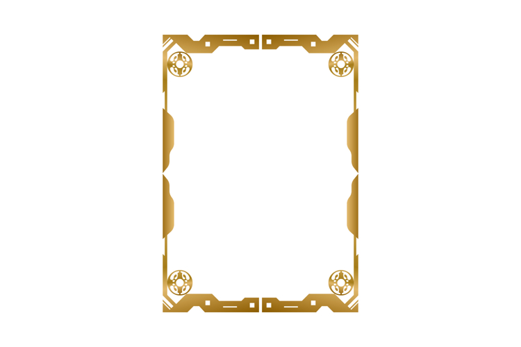 Luxury golden ornamental frame decoration on transparent