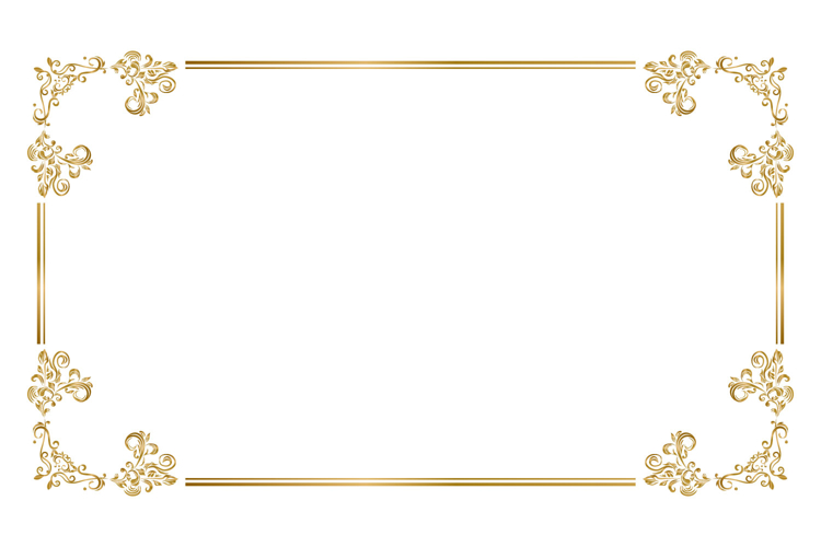 Luxury golden rectangle corner certificate border pattern
