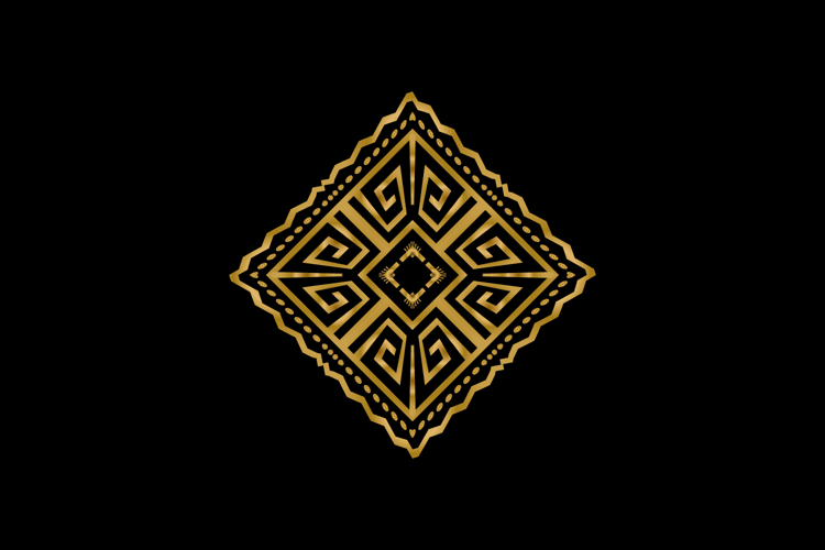 Luxury golden retro ornament decorative abstract art clipart