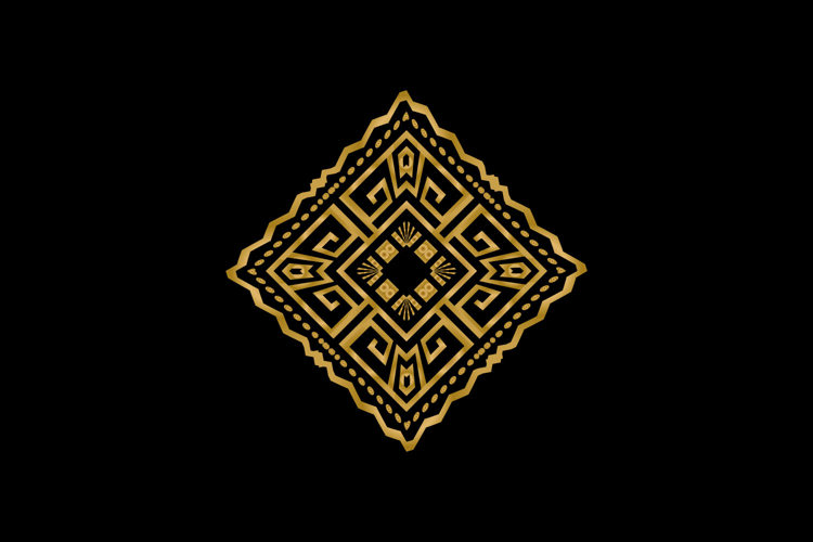 Luxury golden retro ornament decorative abstract art graphic