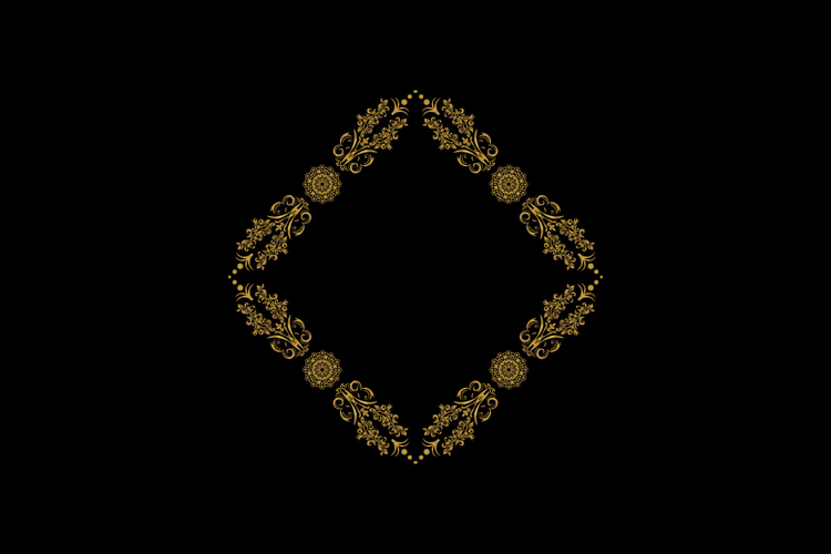 Luxury golden wreath frame art floral ornament decorative ve