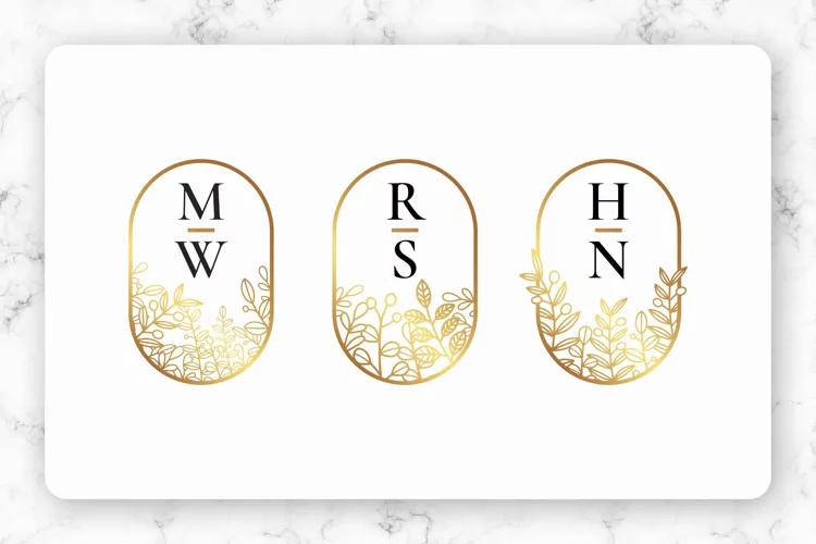 Luxury Monogram Floral Labels