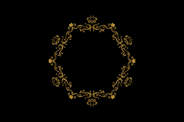 Luxury round vintage floral ornament element decoration desi