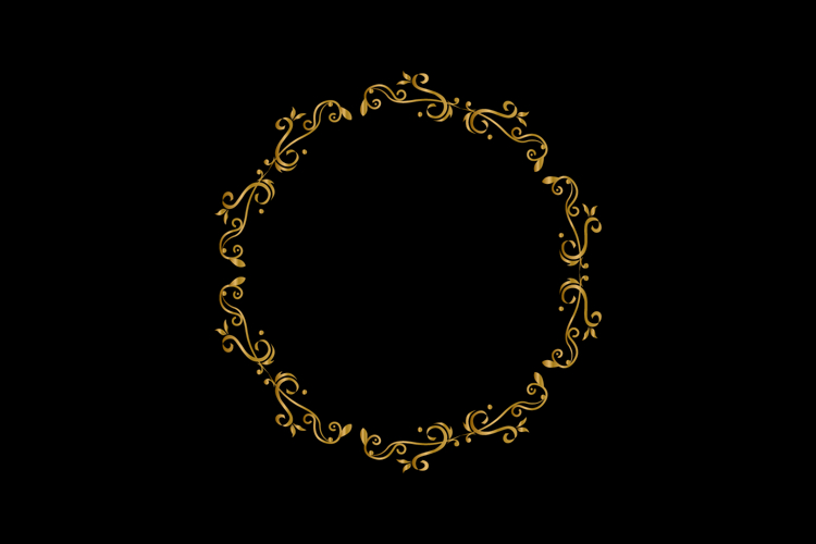 Luxury round vintage floral ornament element decoration isol