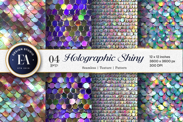 Holographic Sequin Texture Disco Party Digital Paper
