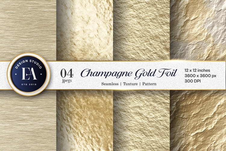 Soft Champagne Gold Foil Shimmer Seamless Digital Paper