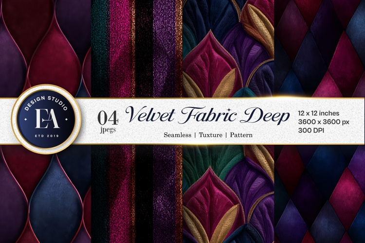 Rich Velvet Fabric Texture Jewel Tones Digital Paper