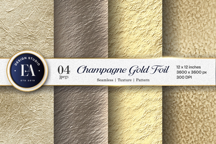 Soft Champagne Gold Foil Shimmer Seamless Digital Paper