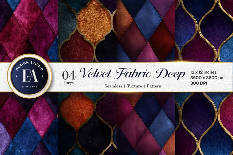Luxury Velvet Fabric Jewel Tones Seamless Digital Paper