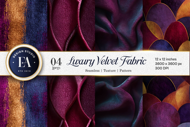 Luxury Velvet Fabric Texture Jewel Tone Digital Paper