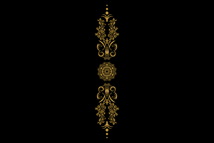 Luxury vintage abstract floral art pattern border decorative