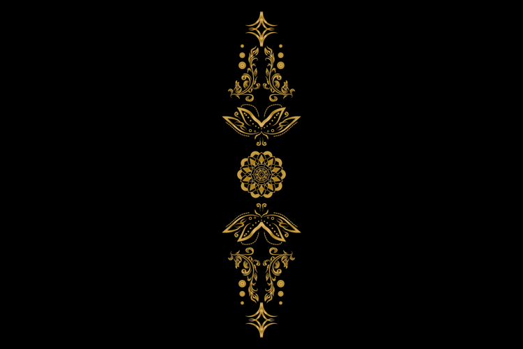 Luxury vintage abstract floral art pattern border decorative