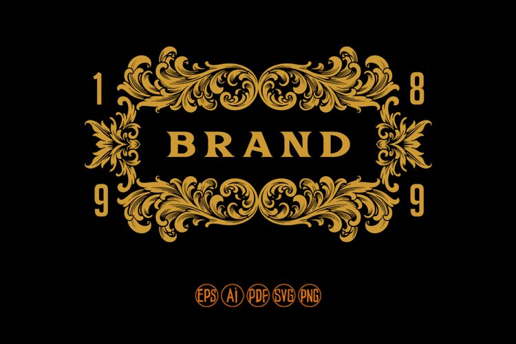 Luxury vintage brand labels ornament svg