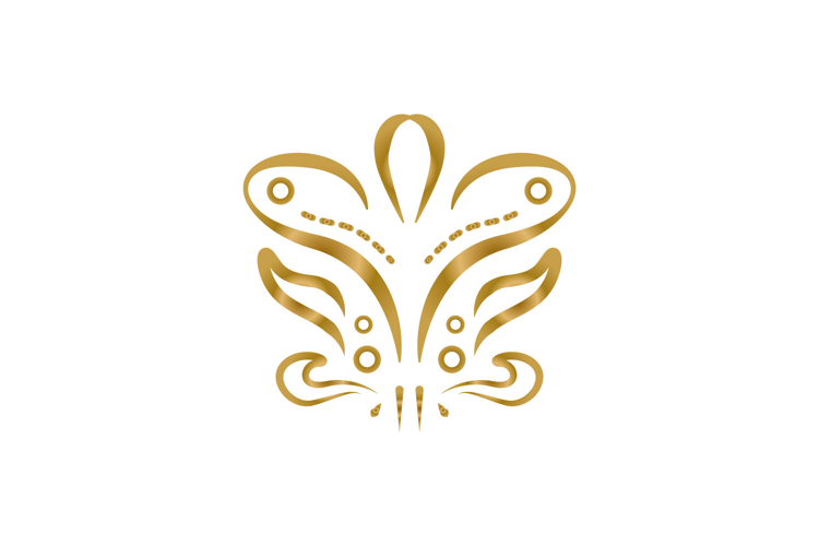 Luxury vintage gold abstract floral art element graphic
