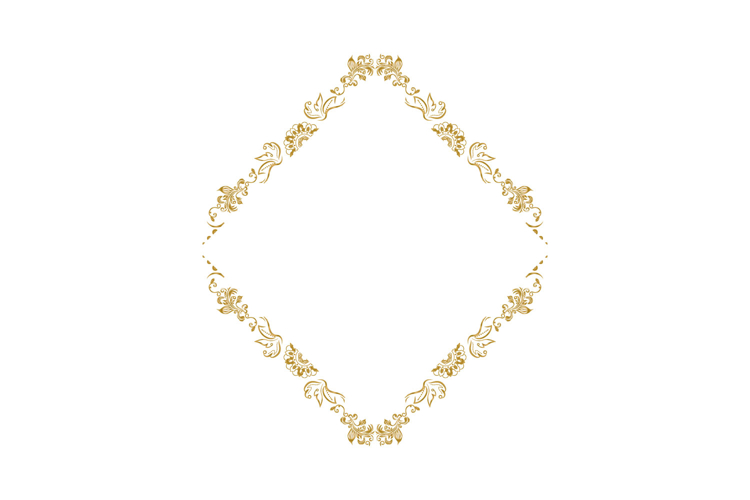 Luxury vintage golden floral wreath ornate element graphic