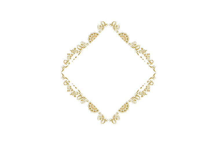 Luxury vintage golden floral wreath ornate element vector