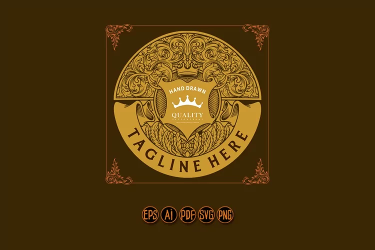 Luxury vintage labels flourish ornament svg