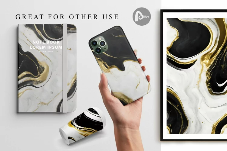 Luxury Watercolor Black White | Digital Paper