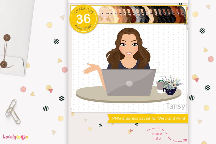 Business woman avatar, computer girl clipart - LVS65 Tansy