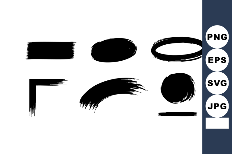 Grunge brush stroke shapes collection for creative design pr