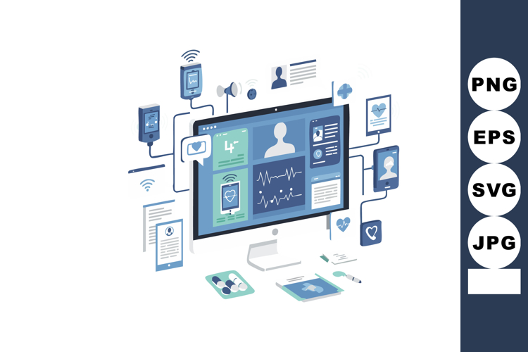 Digital health monitoring system with connected medical devi