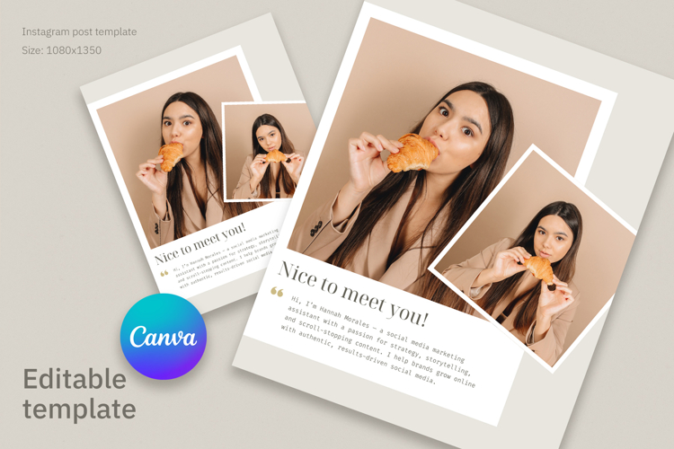 Editorial SMM Bio Canva Template, Instagram Post