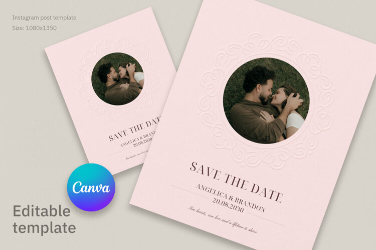 Elegant Save the Date Instagram Post example image 1