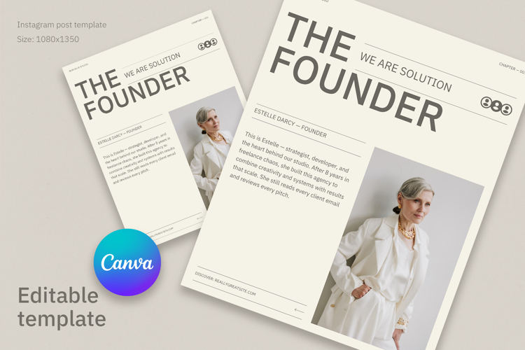 Editorial Agency Intro Canva Template, Instagram Post